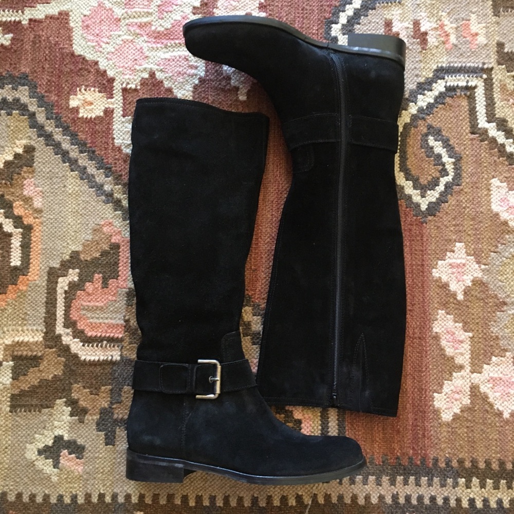 New Sesto Meucci sarita black suede tall boots